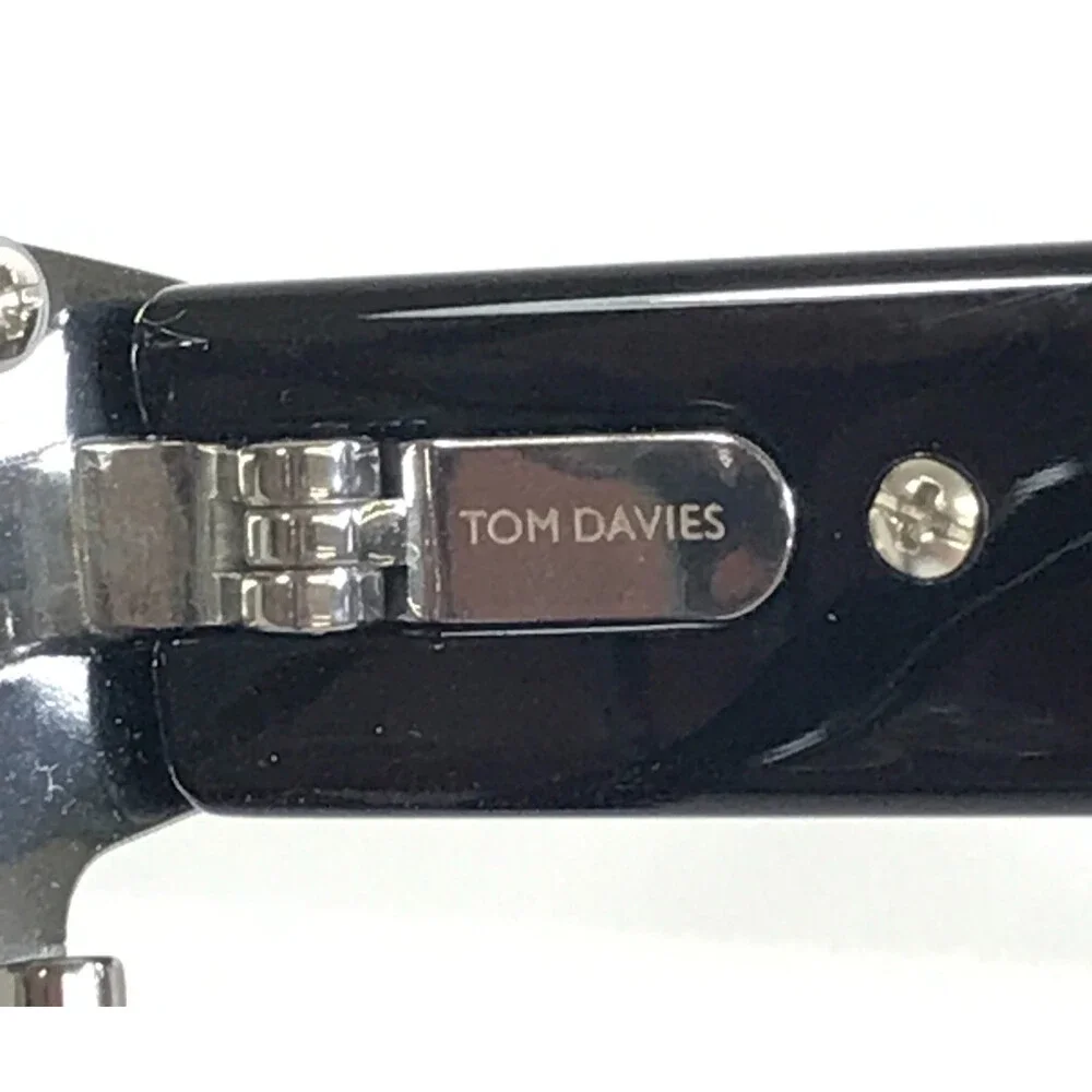 Tom Davies Eyeglasses Frames TD754 Col. 2267 Shiny Ruthenium Black 57-18-145